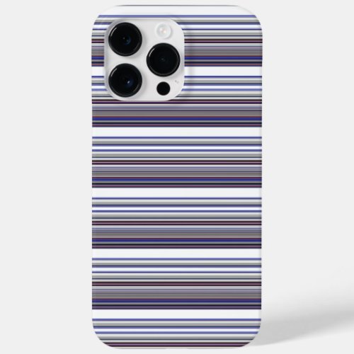 Cute modern gray blue stripes Case-Mate iPhone 14 pro max case