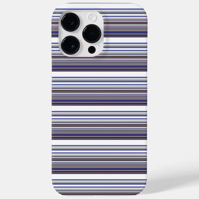 Cute modern gray blue stripes Case-Mate iPhone case (Back)
