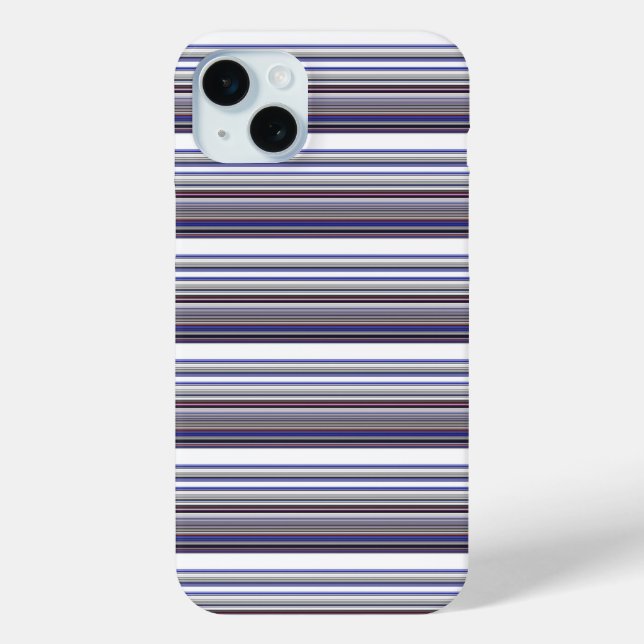 Cute modern gray blue stripes Case-Mate iPhone case (Back)