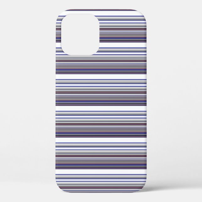 Cute modern gray blue stripes Case-Mate iPhone case (Back)
