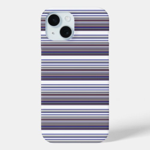 Cute modern gray blue stripes iPhone 15 case