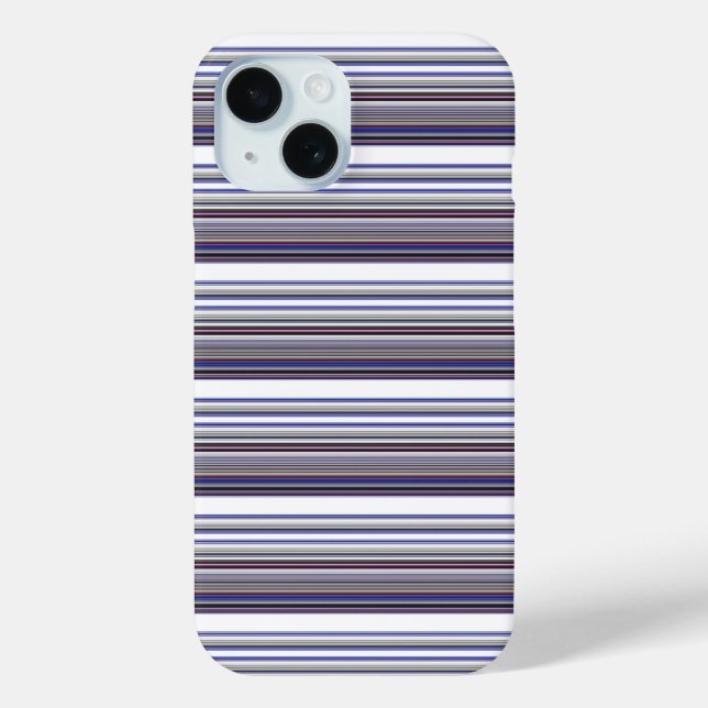 Cute modern gray blue stripes Case-Mate iPhone case (Back)