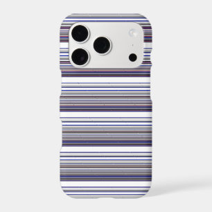 Cute modern gray blue stripes iPhone 17 pro case