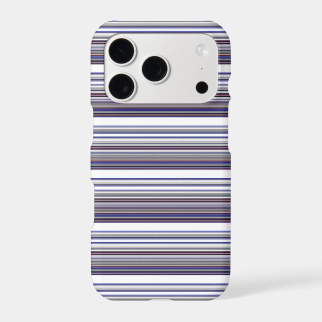 Cute modern gray blue stripes Case-Mate iPhone case (Back)