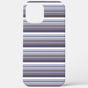 Cute modern gray blue stripes iPhone 12 pro max case