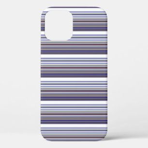 Cute modern gray blue stripes iPhone 12 pro case