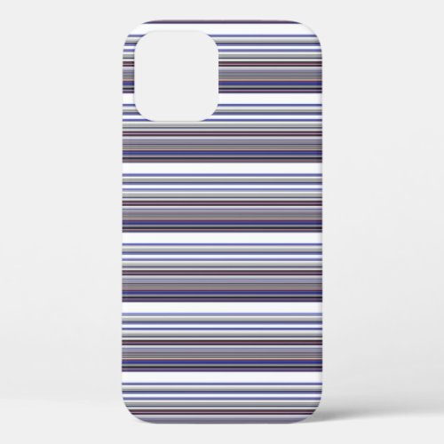 Cute modern gray blue stripes iPhone 12 pro case
