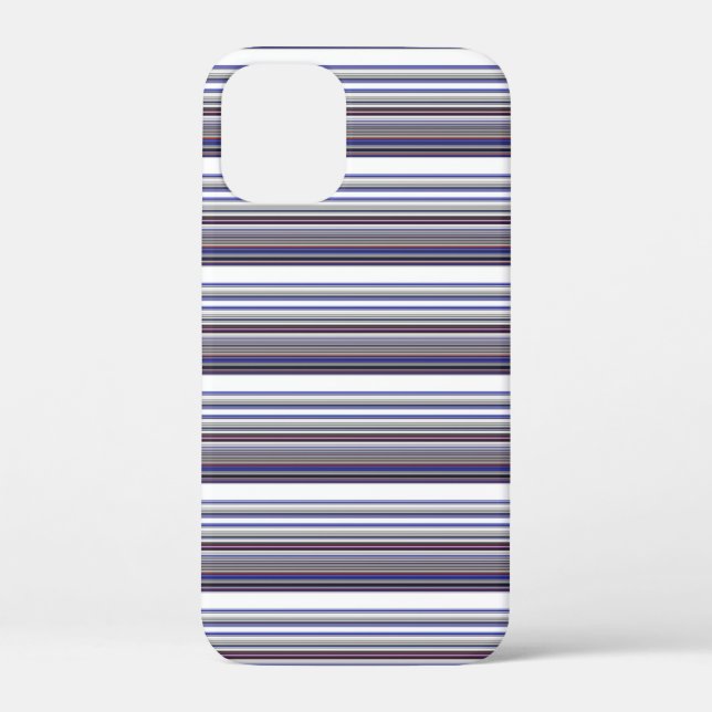 Cute modern gray blue stripes Case-Mate iPhone case (Back)