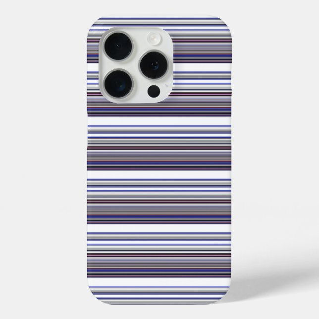 Cute modern gray blue stripes Case-Mate iPhone case (Back)