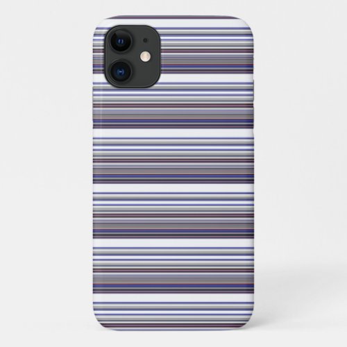 Cute modern gray blue stripes iPhone 11 case