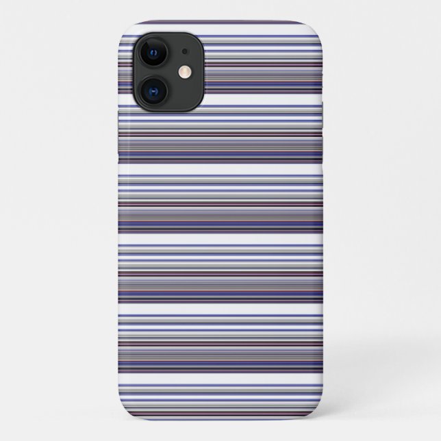 Cute modern gray blue stripes Case-Mate iPhone case (Back)