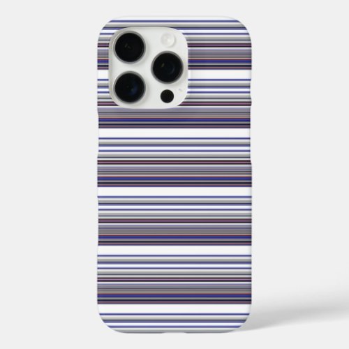 Cute modern gray blue stripes iPhone 16 pro case