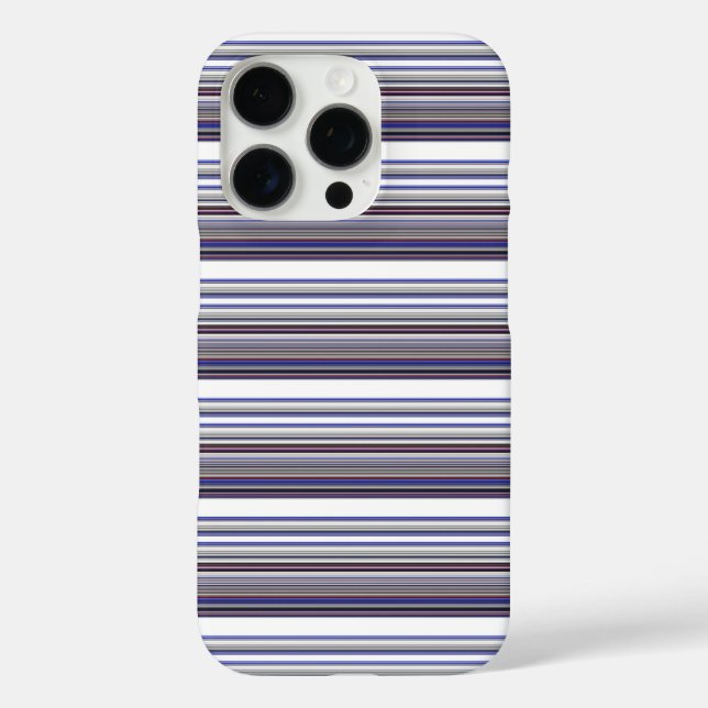 Cute modern gray blue stripes Case-Mate iPhone case (Back)