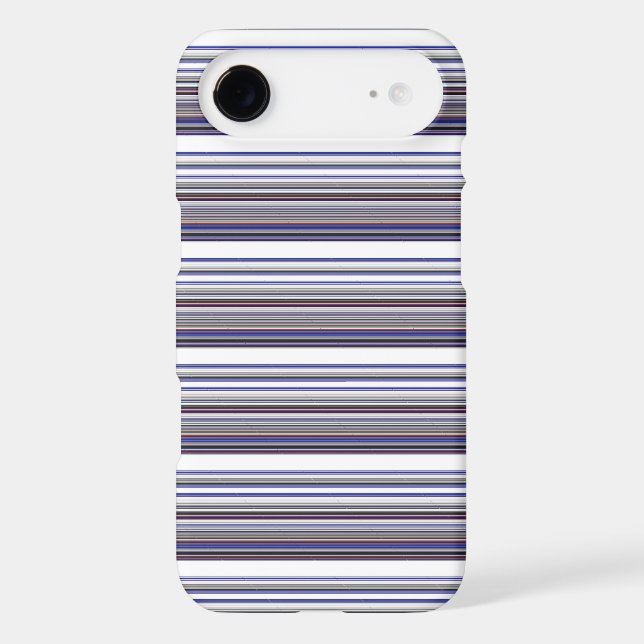 Cute modern gray blue stripes Case-Mate iPhone case (Back)