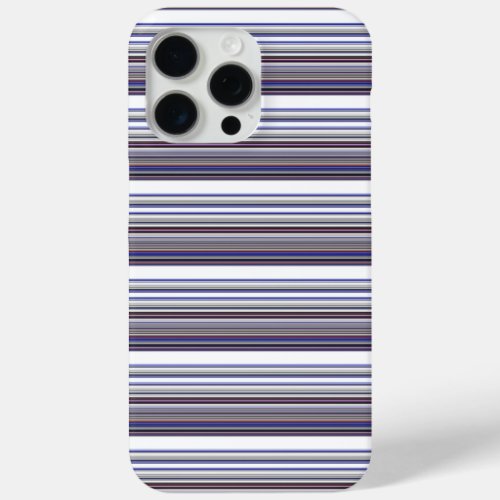 Cute modern gray blue stripes iPhone 15 pro max case