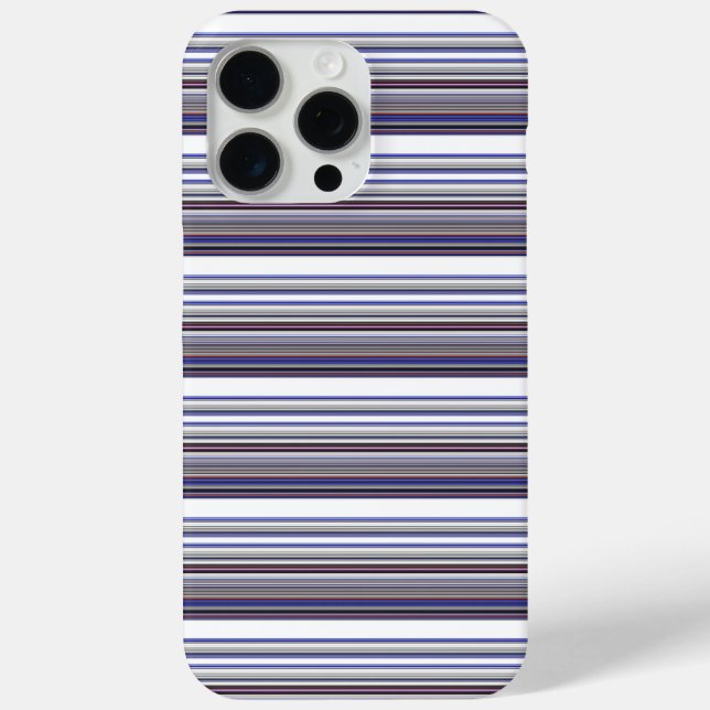 Cute modern gray blue stripes Case-Mate iPhone case (Back)