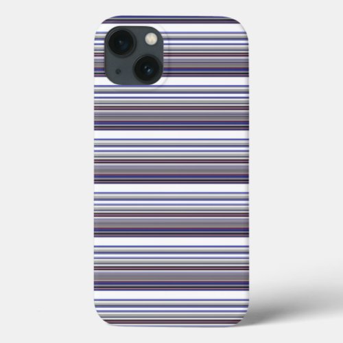Cute modern gray blue stripes iPhone 13 case