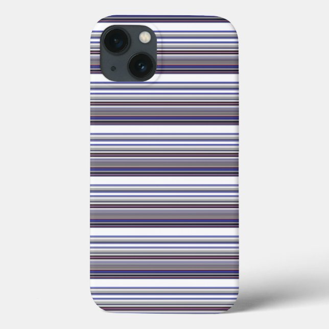 Cute modern gray blue stripes Case-Mate iPhone case (Back)