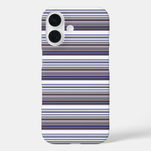 Cute modern gray blue stripes iPhone 16 case