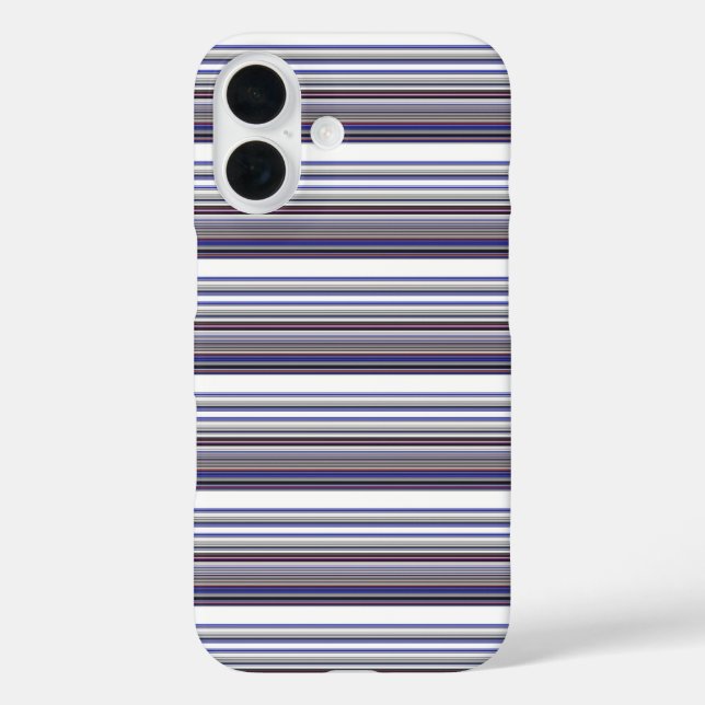 Cute modern gray blue stripes Case-Mate iPhone case (Back)