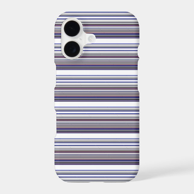 Cute modern gray blue stripes Case-Mate iPhone case (Back)