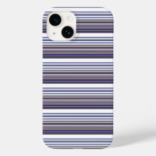 Cute modern gray blue stripes Case-Mate iPhone 14 case