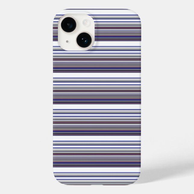 Cute modern gray blue stripes Case-Mate iPhone case (Back)