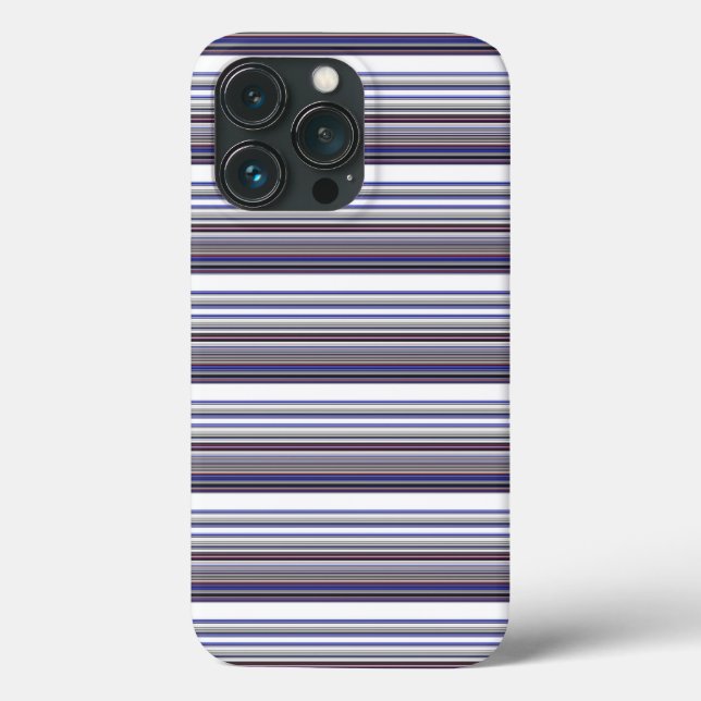 Cute modern gray blue stripes Case-Mate iPhone case (Back)