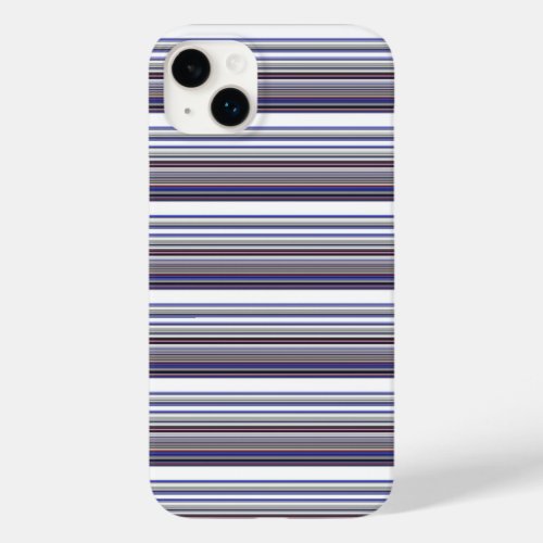 Cute modern gray blue stripes Case-Mate iPhone 14 plus case