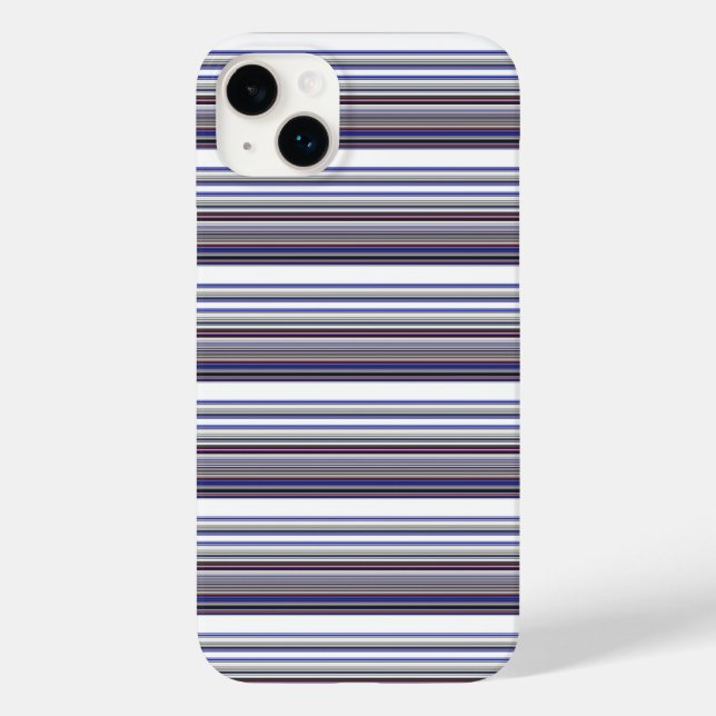 Cute modern gray blue stripes Case-Mate iPhone case (Back)