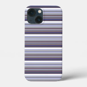 Cute modern gray blue stripes iPhone 13 mini case