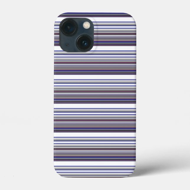 Cute modern gray blue stripes Case-Mate iPhone case (Back)