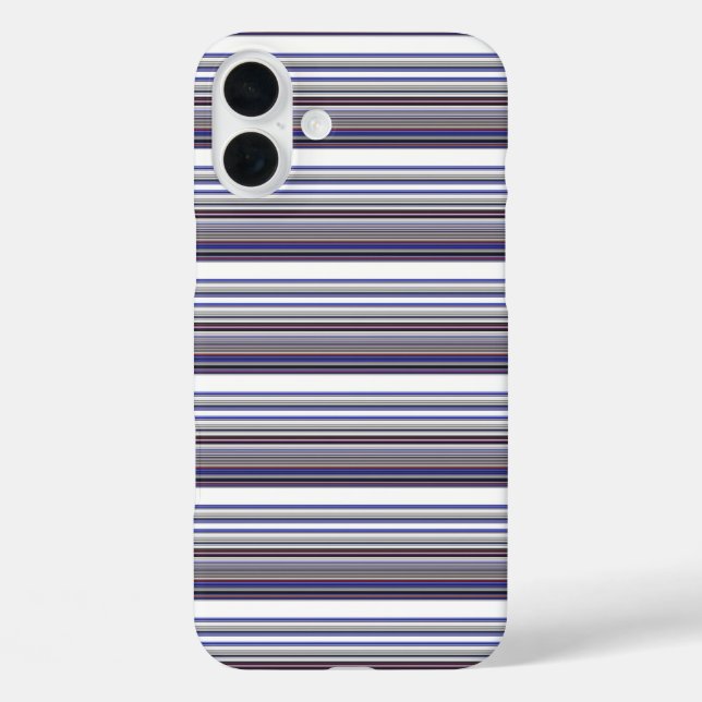 Cute modern gray blue stripes Case-Mate iPhone case (Back)