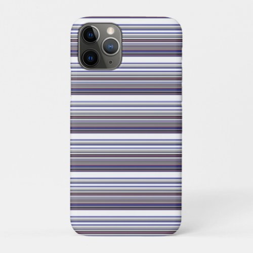 Cute modern gray blue stripes iPhone 11 pro case