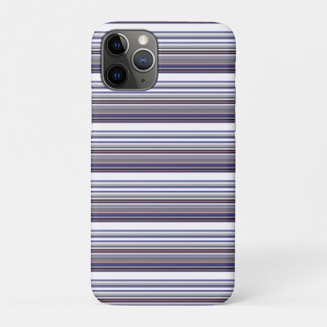 Cute modern gray blue stripes Case-Mate iPhone case (Back)