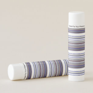 Cute modern gray blue stripes lip balm