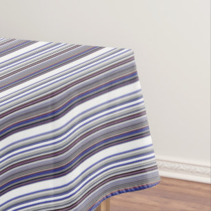 Cute modern gray blue stripes tablecloth
