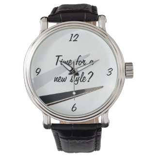 cute modern hairstylist hair stylist retro shears watch