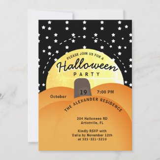 Cute Modern Halloween Party Big Orange Pumpkin