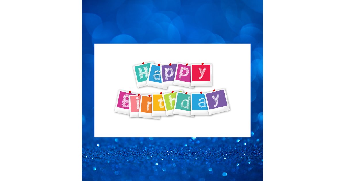 Birthday Sticker Rectangular Cute Modern Happy Birthday Rectangular Sticker | Zazzle