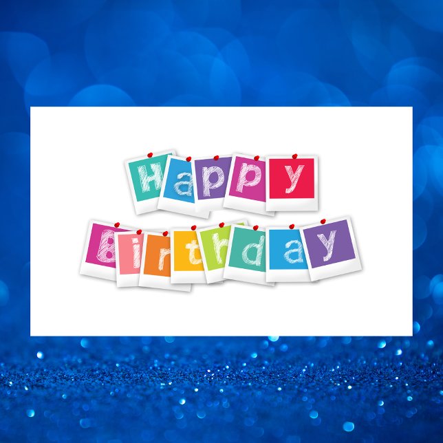 Cute Modern Happy Birthday Rectangular Sticker (Creator Uploaded)