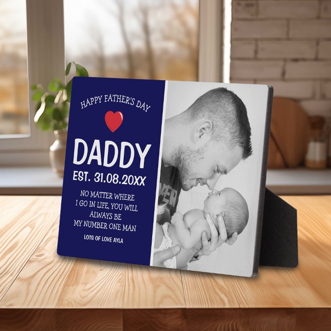 Cute Modern Happy Father's Day Photo Plaque (Creator Uploaded)
