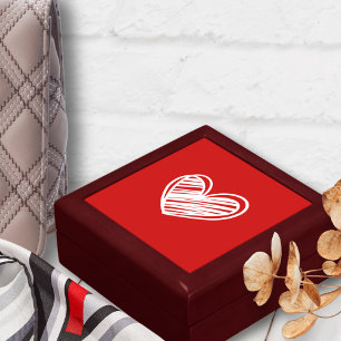 Cute Modern Hearts White And Red Elegant Womens Gift Box
