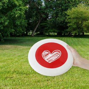 Cute Modern Hearts White Red Valentines Day Love Wham-O Frisbee