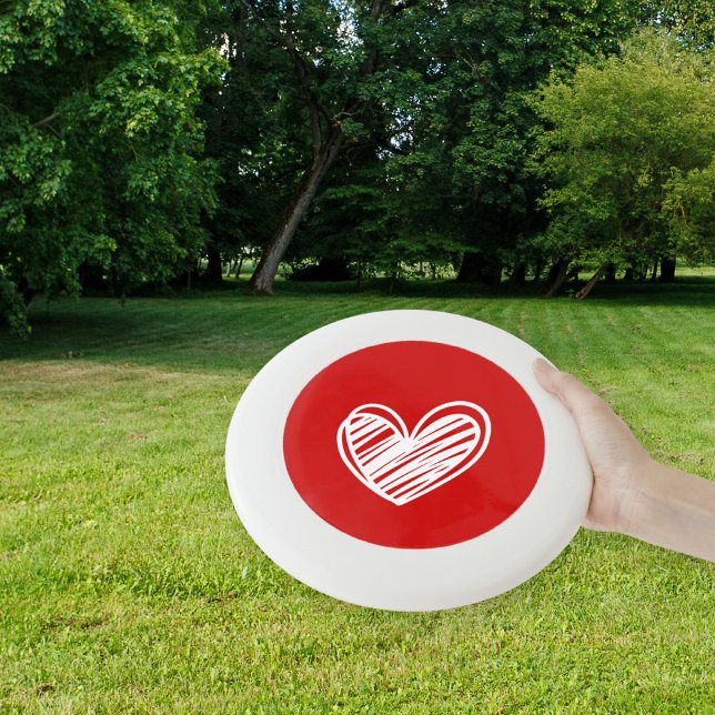Cute Modern Hearts White Red Valentines Day Love Wham-O Frisbee (Creator Uploaded)