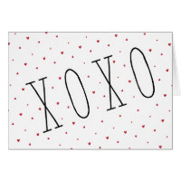 Cute Modern Hearts XOXO Valentine's Day Note Card