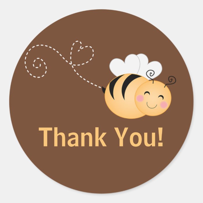 Cute Modern Honey Bee Baby Shower Invitation Round Stickers