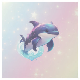 Cute Modern Kawaii Orca Killer Whale Pink and Blue Gallery Wrap