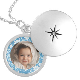 Cute Modern Kids Photo Necklace for Grandma