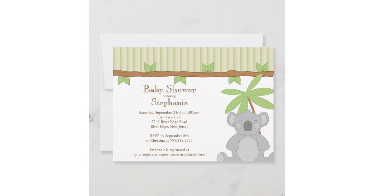 Cute Modern Koala Baby Shower Invitation | Zazzle